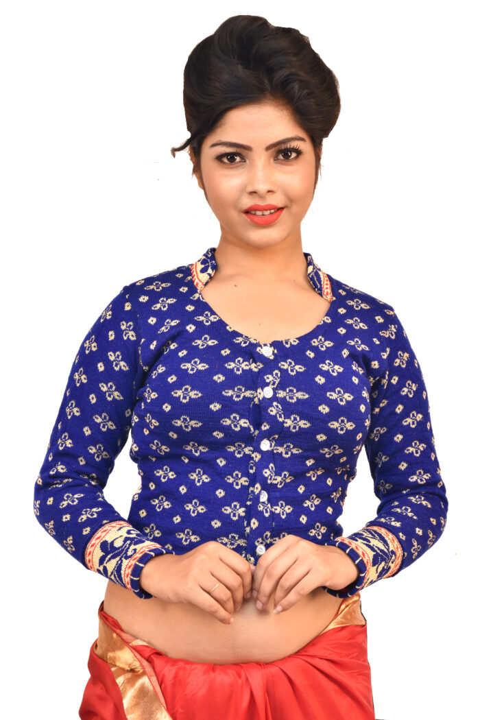 Bokul Kotha High Neck Woolen Blouse - Image 5