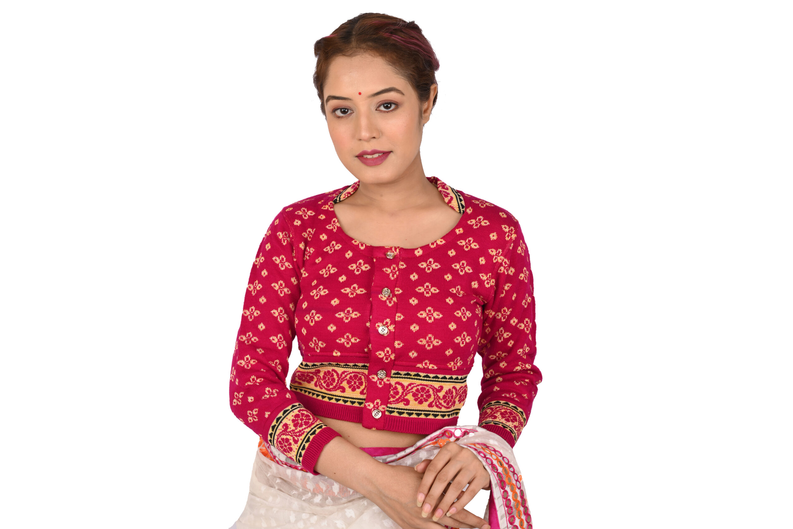 Bokul Kotha High Neck Woolen Blouse